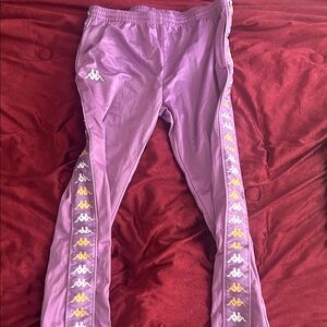 Kappa Lavender Track Pants with Logo Accents